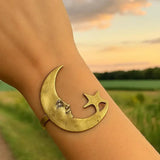 Golden Moon Star Arm Cuff Bracelet Bangle