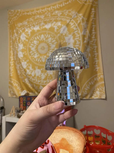 Retro Disco Mushroom Shape Mirror Ball Home Decorations