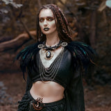 Feather Cape Shawl Medieval Costume Accessories Cosplay Masquerade & Halloween Party