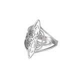 Witch Knot Ring Stainless Steel Celtic Quaternary Witchcraft Amulet Ring