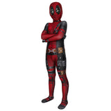 Deadpool Costume Kids Superhero Child Cosplay Halloween Costume Swords Kids Jumpsuit