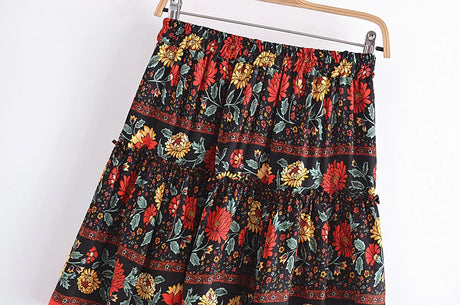 Nikki's Boho Summer Ruffles Mini Skirts