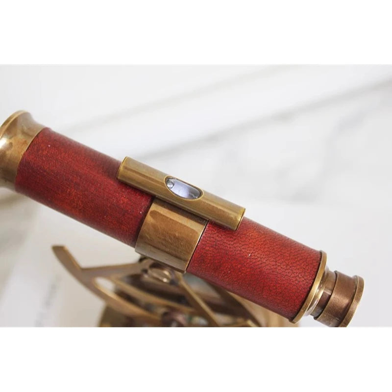 Antique Style Brass Navigational Compass Bubble Level Spyglass Desk Decor Nautical Home Decoration