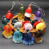 1/2pcs Cotton Tassels for Crafts Tri-Layered Tassels with Hanging Loop for Crafts Jewelry Making Bookmark Clothing  Accessories