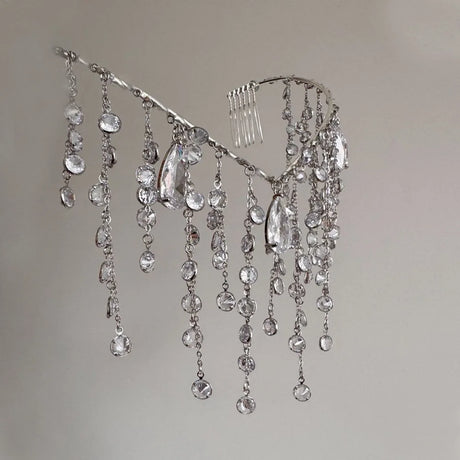 Cascading Waterfall Design Sparkling Bridal Hair Accessory