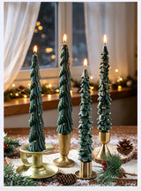 Christmas Tree Taper Candle Pine Tree Candlestick Xmas Dinner Table Decor