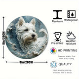 West Highland White Terrier 2D Printed Circular Metal Decorative Sign