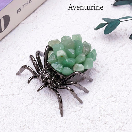 1pc Natural Crystal Spider Animal Desk Decor