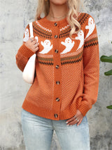 Halloween Ghosts Pumpkin Spice Cardigan
