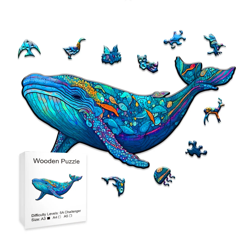 Blue Whale Wooden Jigsaw Puzzle