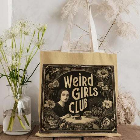 W-Weird G-Girls Club Storage Bags Double-Sided Print Canvas Tote Bag Large Capacity Shopping Bag