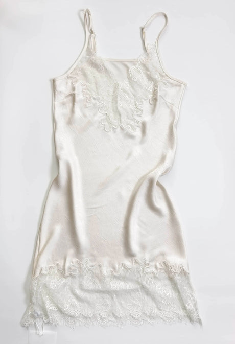 90s Lace Slip Dresses Vintage Silky Deep V-neck Dainty Punk Rock Grunge