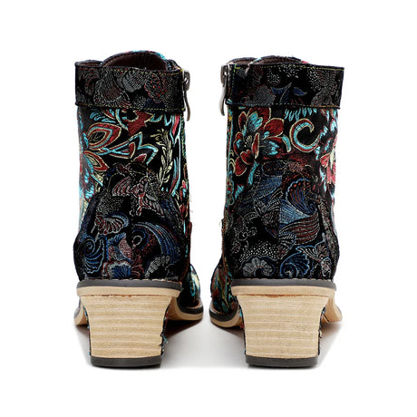 Mai's Embroidered Casual Short Boots Shoes
