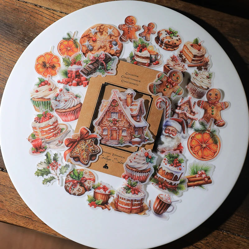 Vintage Christmas RUB ON Transfer Sticker Pack Junk Journal DIY Scrapbooking