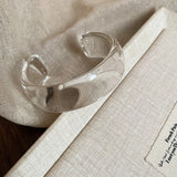 Smooth Round Acrylic Cuff Bangles Vintage Style Jelly Coloyr Smudging Wide Resin Bracelets