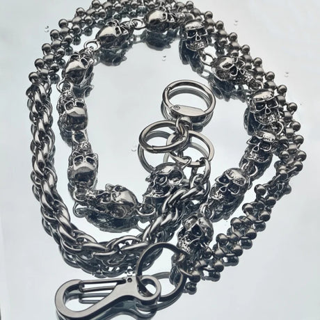 Skull Pocket Punk Wallet Chain Stainless Steel
