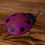 Ladybug Key Holder Coin Purse Genuine Leather