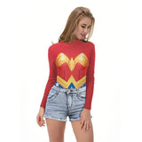Silver or Gold Wonder Woman Long Sleeve One Piece Swimsuits Beach Bodies