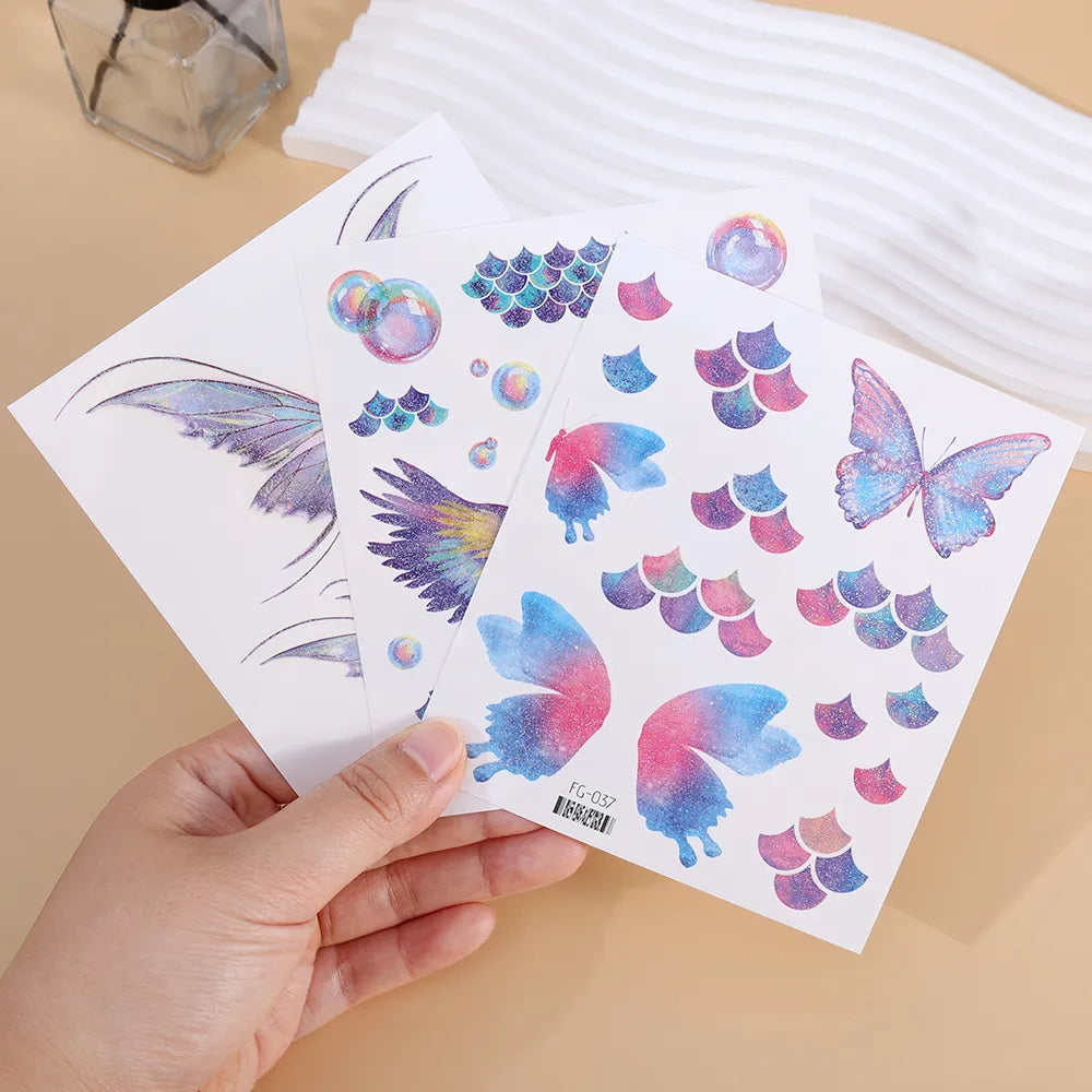 Temporary Tattoo Glitter Fairy Butterfly Face Tattoos
