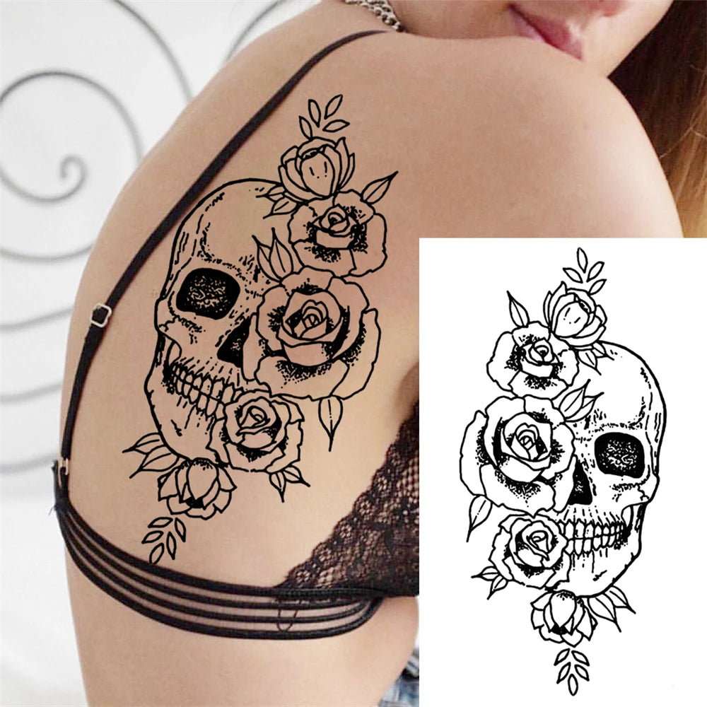 Large Peony Temporary Tattoos