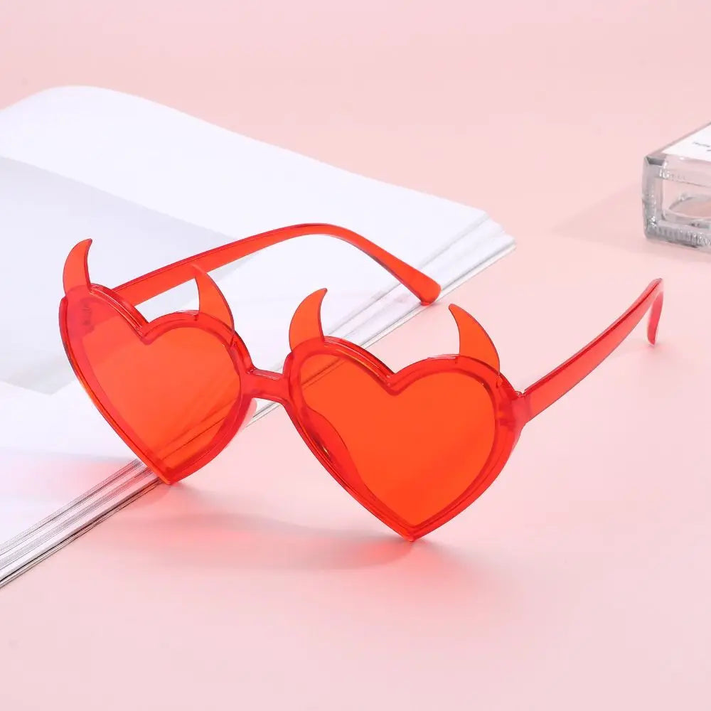 Red Devil Heart Shape Sunglasses