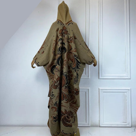 Patrice's Long Winter Cardigan Coat Open Front Kimono Hooded Poncho