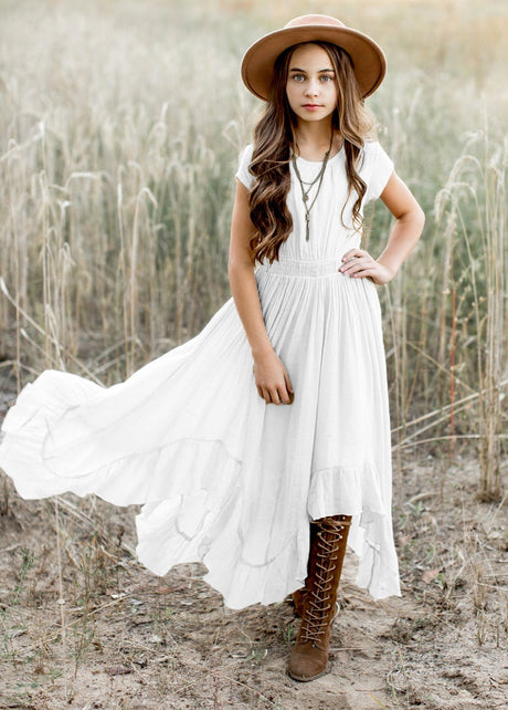 Girls Maxi Lace Chiffon Photoshoot Dresses For 3-15 Years