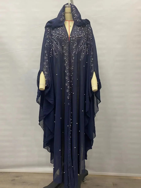 Sparkly Thin Hooded Cloak Cape Dress Stage Performer Cover Up