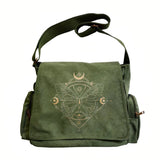 Mystic Butterfly Print Canvas Shoulder Bag Crossbody Messenger Bag
