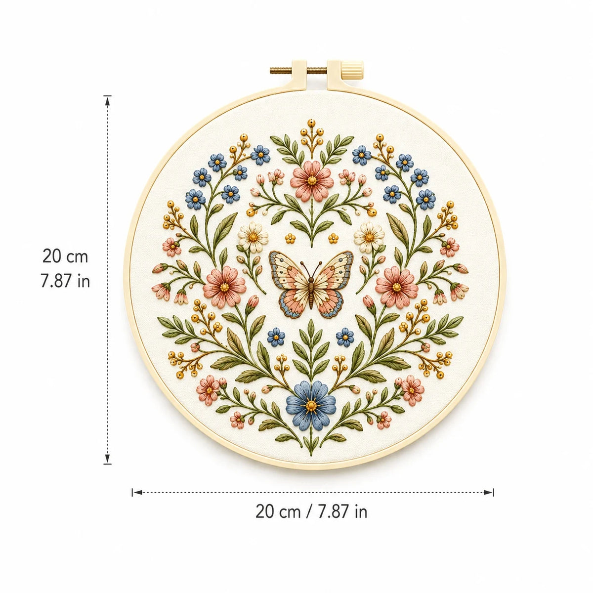 Wildflower Butterfly Pattern DIY Embroidery Kit for Beginners