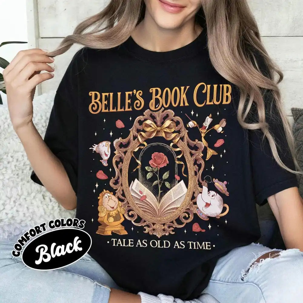 Belle’s Book Club T-Shirt Tale As Old As Time Book Lover Tee