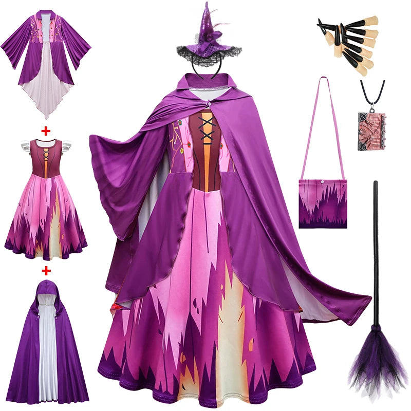 Hocus Pocus 2 Costume Girls Sanderson Sisters Children Sarah Witch Dress