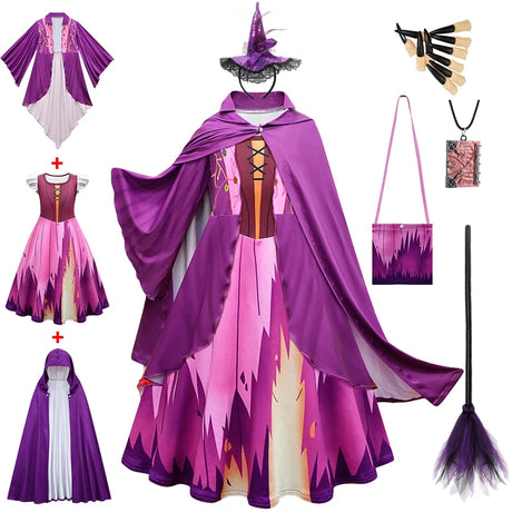 Hocus Pocus 2 Costume Girls Sanderson Sisters Children Sarah Witch Dress