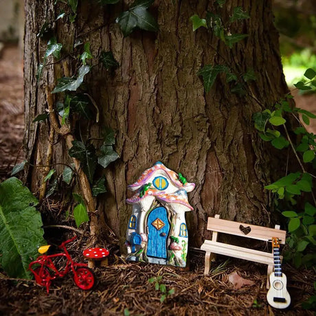 Miniature Fairy Elf Door Wooden 2D Printed Decor
