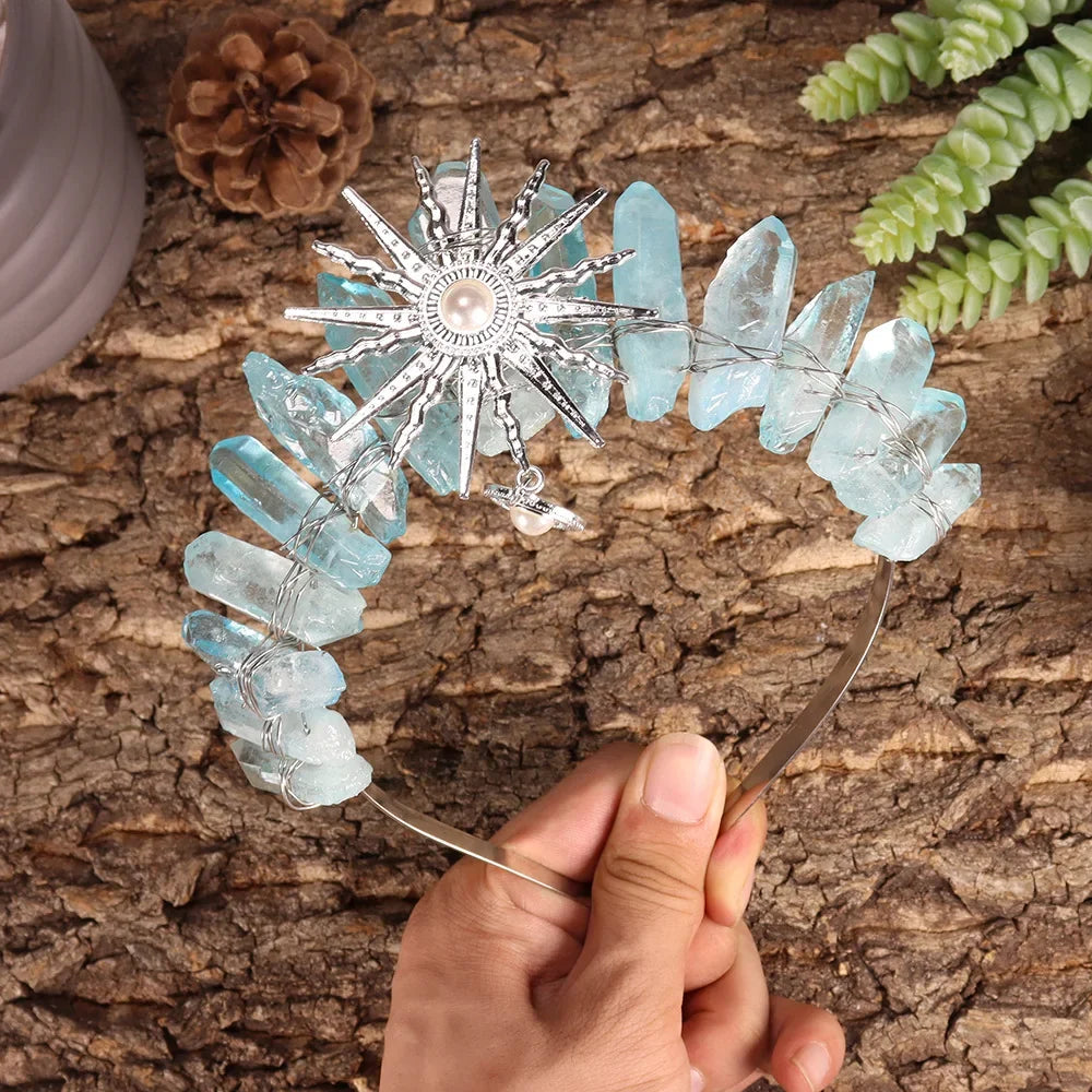 The Sun Goddess Raw Crystal Crown