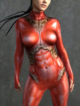 Women Red Alien Jumpsuit Printed Bodysuits Halloween Party Cosplay Costume
