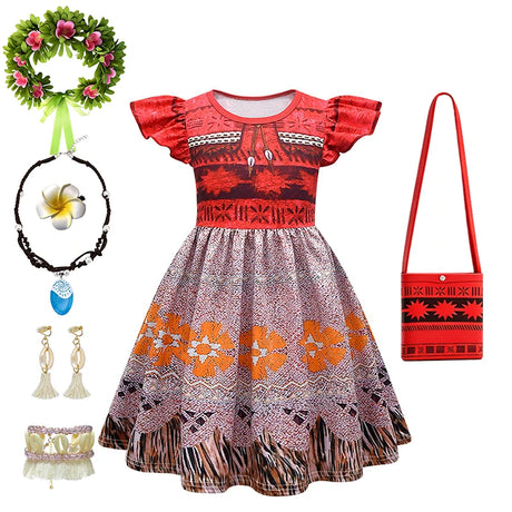 Princess Moana Little Girl Fancy Dress Halloween Cosplay Book Week Children's Costume