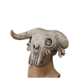 Bull Head Skull Mask Long Horn Totem Helmet Headwear Cosplay Costumes Props Latex Masks