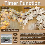 2 Pack Fall Maple Leaves Garland with Lights