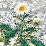 Long Daisies Flower Appliqué Embroidery Glue On Patch