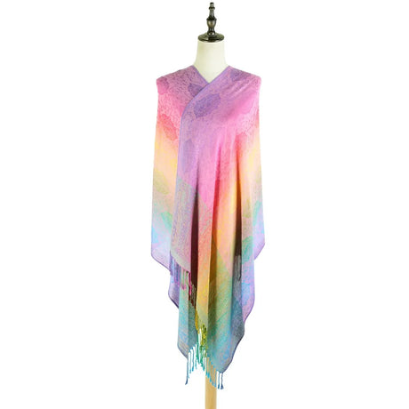 Rainbow Pashmina Scarfs Large Soft Warm Shawl Wrap