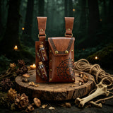 Pentagram Witch PU Leather Belt Pouch With Potion Bottles Medieval Alchemist Hip Bag Wizard Cosplay