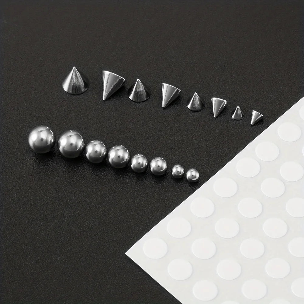 Fake Piercing Stickers Eyebrow Belly Nose Ring Lip Stud Earring Dermal Anchor Faux Body Jewellery