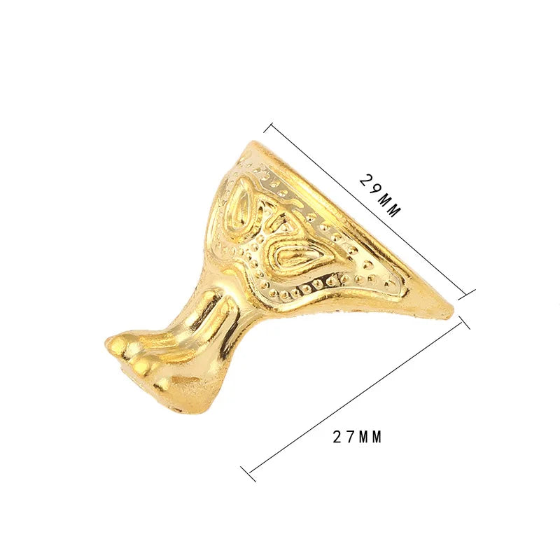 4Pcs Antique Wood Box Feet Leg Corner Protector Jewelry Gift Box Decorative Feet Metal Corner Bracket For Furniture Hardware