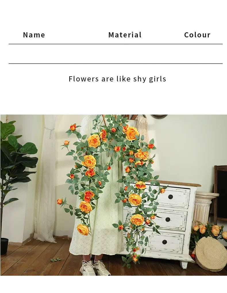 Artificial Sweetheart Roses Silk Fake Flowers Vines Party Decoration