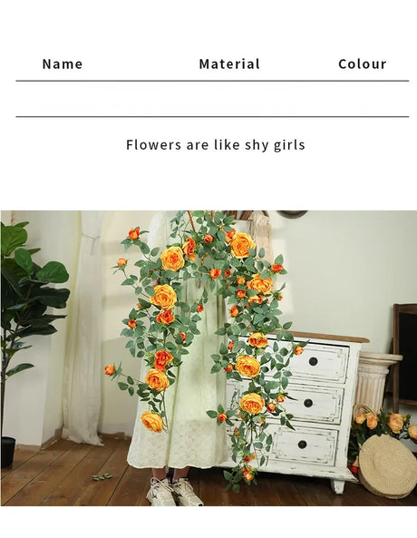Artificial Sweetheart Roses Silk Fake Flowers Vines Party Decoration