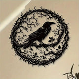 Black Bird Raven Crow Metal Wall Art Garden Decor