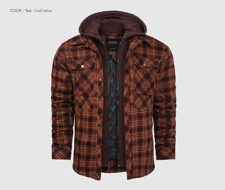 Woodsman Cotton Plaid Hooded Jacket Thick Warm Winter Plaid Shirts