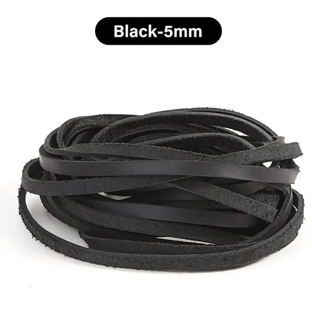 Flat Genuine Leather Cord Rope 3/5mm