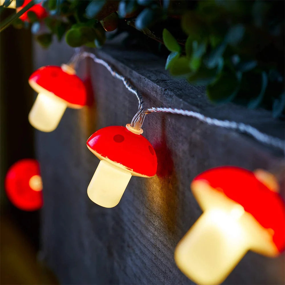 Mushroom String Lights Battery LED Fairy Lights